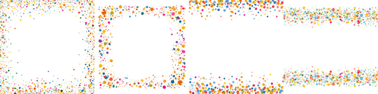 Confetti Border Frame - Colorful Festive Particle Backgrounds