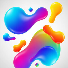 3D Liquid Gradient Blobs Abstract