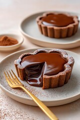 Delicious chocolate tart with rich filling.