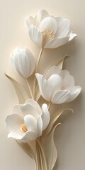 Elegant white tulips in a soft arrangement.