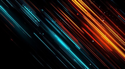 Dynamic digital background featuring luminous streaks of blue and orange light, creating an energetic and vibrant atmosphere ideal for abstract design projects.