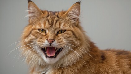 Obraz premium Smiling Tiger Cat A Portrait of Joy and Vibrant Orange