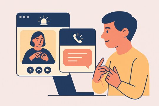 Engaging in virtual communication through video call technology emphasizing digital interaction and non verbal communication expressing emotional connection