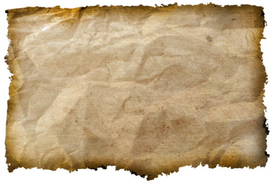Old Grunge Paper Texture Isolated on Transparent Background