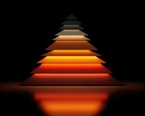 Obraz premium Colorful Geometric Pyramid Layers with Gradients and Shadows