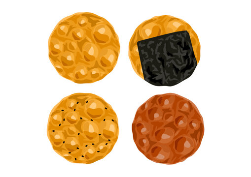 煎餅のイラスト(Japanese Rice Crackers Illustration)
