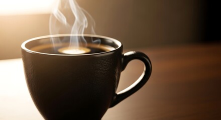Invigorating aroma: steaming coffee cup capturing the essence of a perfect morning ritual simple indulgence and