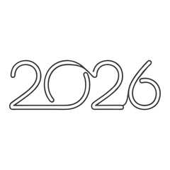 Minimalist 2026 design for New Year celebrations or futuristic event invitations