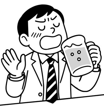 やけ酒をしている男性