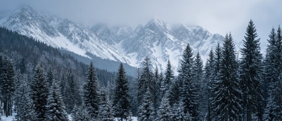 Fototapeta premium Heartfelt moments in snowy mountain serenity