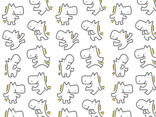 色々なポーズのかわいい白馬キャラクターの背景　2026 歩く・踊る・見上げる