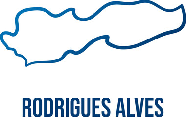Abstract simplified map of Rodrigues Alves municipality, Acre,Brazil