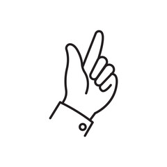 Monochrome Two Fingers Peace Victory Sign Icon