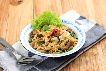 Indonesian Traditional Soup Noodles, Mie Jawa Kuah Nyemek.