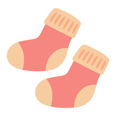 cartoon warm female socks winter fashion flat color vector illustration template design