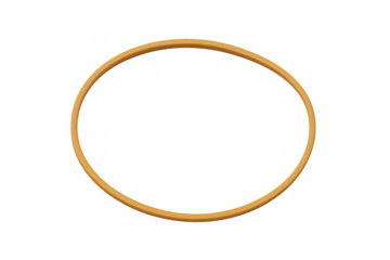 Golden yellow ring floating, abstract 3d circle shape, isolated hula hoop design with transparent background