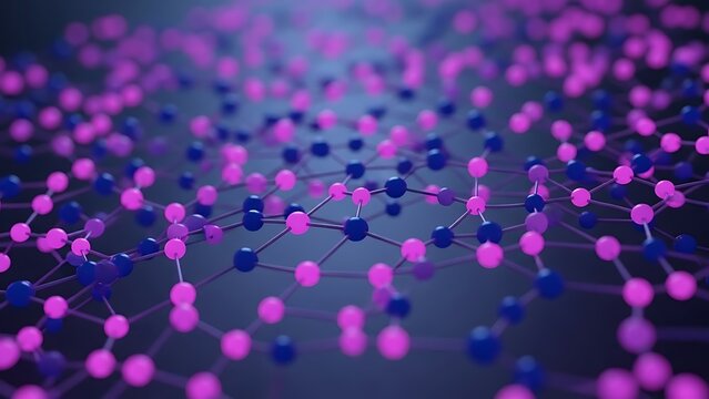 Abstract Digital Network with Interconnected Glowing Nodes