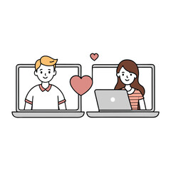 Romantic young couple chatting sweetly, sharing heartfelt messages, emojis, and tender words that express their love, deep connection, and joy in every conversation.
