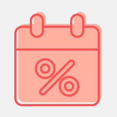Icon calendar. Black Friday Sale elements. Icon in two tone style.