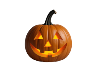 Halloween pumpkin glowing jack o lantern smile