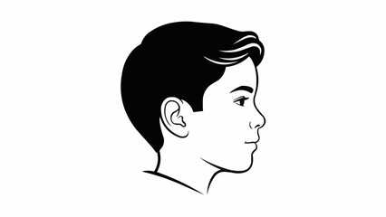 Profile of a Young Boy with Stylish Hair.