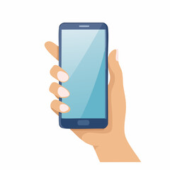 スマートフォンを持って操作するビジネスパーソンの手元のベクターイラスト　スマホを持つ手