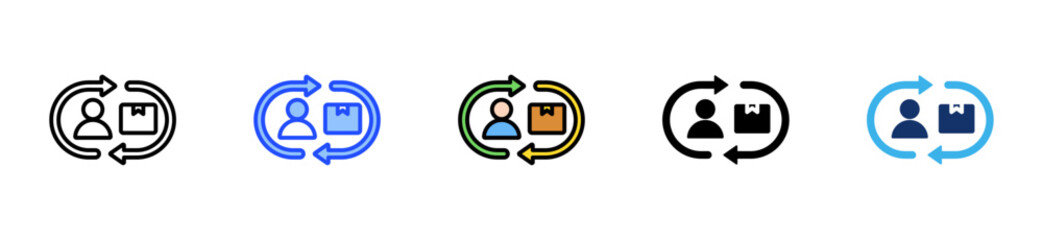 User Flow Icon Collection With Multiple Styles