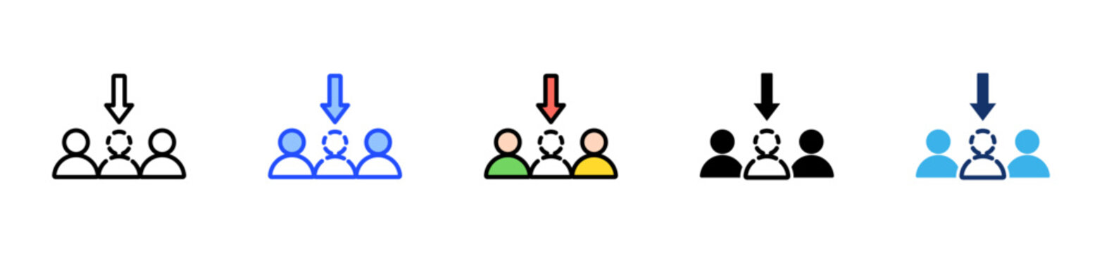 Churn Rate Icon Collection With Multiple Styles