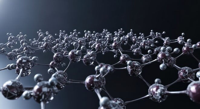 Complex molecular structure visualization depicting interconnected atom network arrangement
