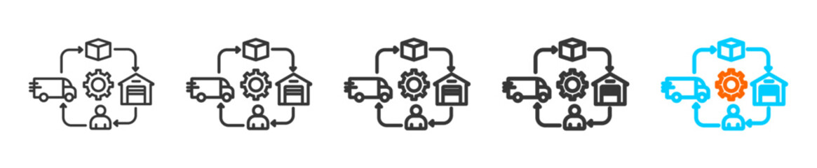 Obraz premium supply icon set multiple style collection 