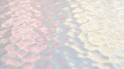 Abstract textured glass background with prismatic light refraction and caustics.
