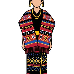 Traditional Filipino Indigenous Tribal Attire With Intricate Geometric Patterns And Vibrant Colors A Beautiful Cultural Representation
