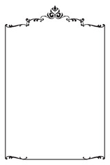 Elegant Black Floral Arch Frame for Certificate or Document. 139