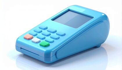 White background isolated mobile phone electronic communication device with display and buttons