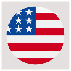 Round united states flag icon vector graphic illustration design isolated on white background, Vector