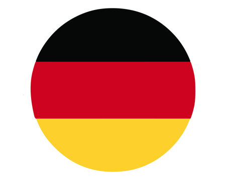 Circular german flag icon isolated on white background symbol isolated on white background, Vector