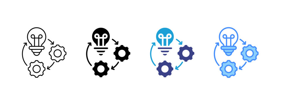 Implementation icon set multiple style collection