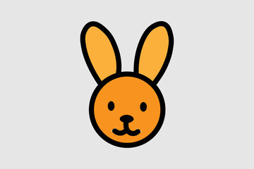 This image is a simple, graphic illustration of a rabbit's head.