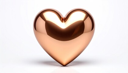 Copper Heart on White.