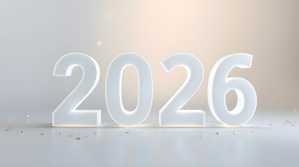 The year 2026 in white against a bright, clean background
