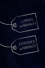 limited warranty and extended warranty item label illustration for retail themes