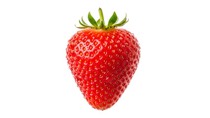 Fresh vibrant strawberry close up, perfect for summer recipes, healthy eating campaigns, and promoting natural sweetness, a tempting red berry treat