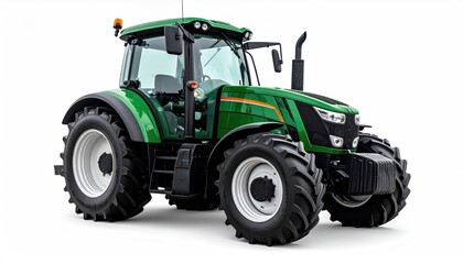 Green Tractor Isolated.