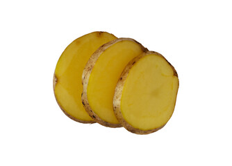 fresh potato slice isolated