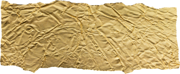 piece of shiny metallic golden foil tear isolated on white background