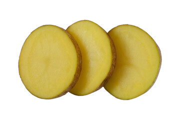 tree raw slice potato isolated