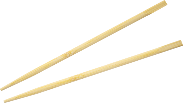wooden bamboo chopsticks isolated on white background