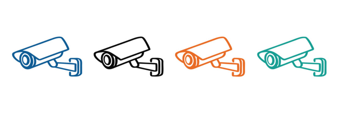 Security camera icons for protection and surveillance needs,Set of CCTV icons. Home security cameras icons,Vector illustration.CCTV vector icon set.Video surveillance CCTV camera icon. Security camera