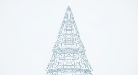 Abstract geometric pattern resembling a christmas tree against a white background