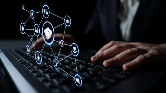 Business concept icons showing mergers and acquisitions, partnership, investment, and growth. mergers and acquisitions creates synergy, supports expansion, and drives corporate value. Entice - Powered by Adobe